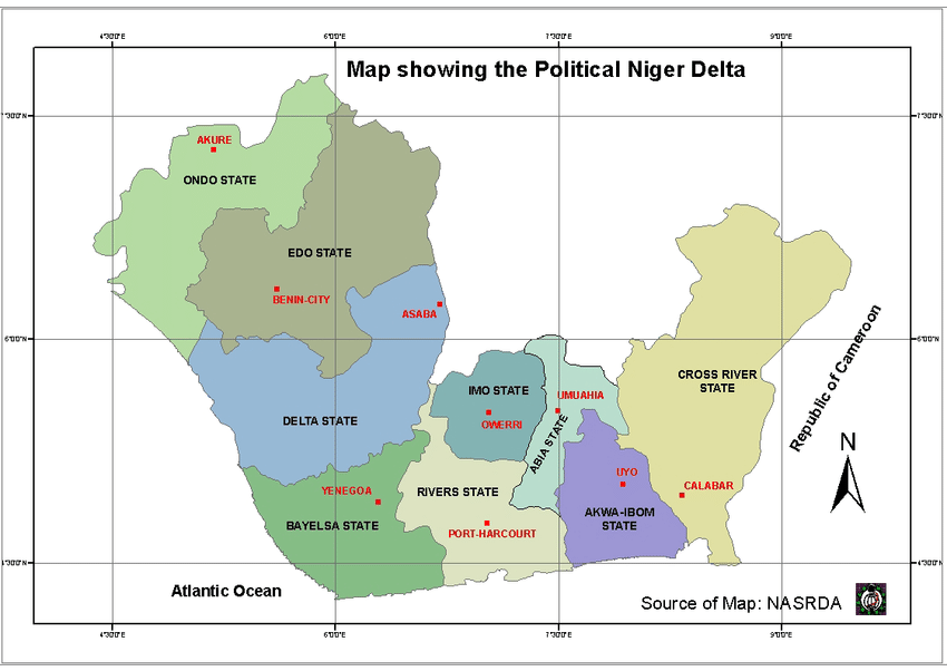 Map of Niger Delta